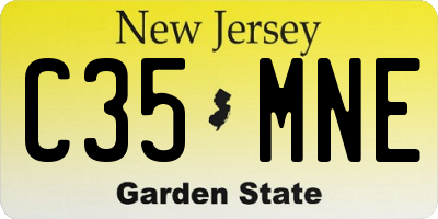 NJ license plate C35MNE