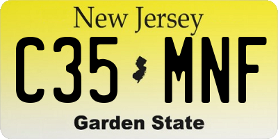 NJ license plate C35MNF