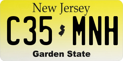 NJ license plate C35MNH