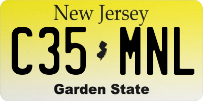 NJ license plate C35MNL