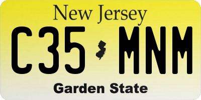 NJ license plate C35MNM
