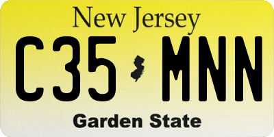 NJ license plate C35MNN