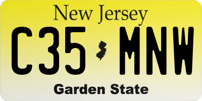 NJ license plate C35MNW