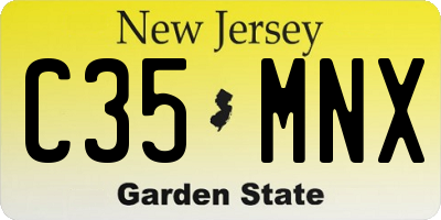 NJ license plate C35MNX
