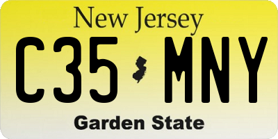 NJ license plate C35MNY