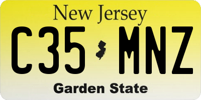 NJ license plate C35MNZ