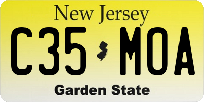 NJ license plate C35MOA