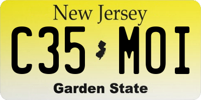 NJ license plate C35MOI