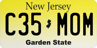 NJ license plate C35MOM