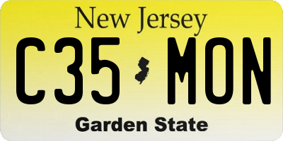NJ license plate C35MON