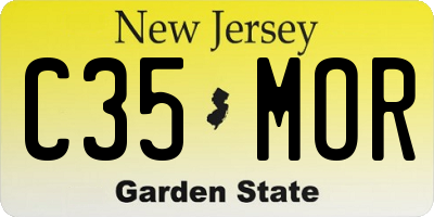 NJ license plate C35MOR