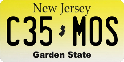 NJ license plate C35MOS