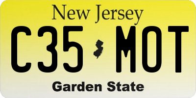 NJ license plate C35MOT