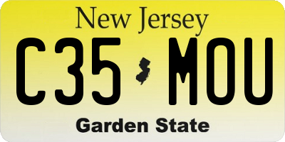 NJ license plate C35MOU