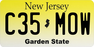 NJ license plate C35MOW