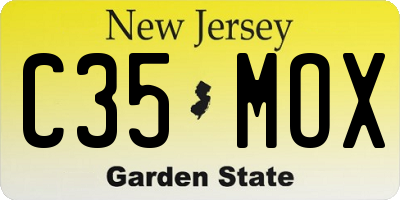 NJ license plate C35MOX