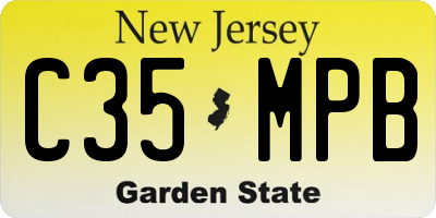 NJ license plate C35MPB