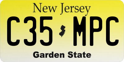 NJ license plate C35MPC