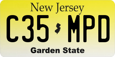 NJ license plate C35MPD
