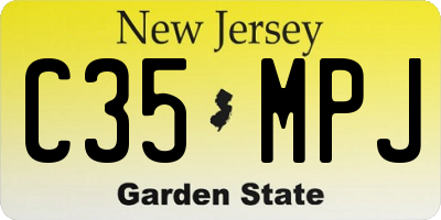 NJ license plate C35MPJ