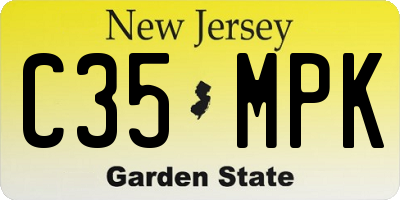 NJ license plate C35MPK