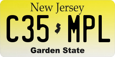 NJ license plate C35MPL