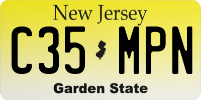 NJ license plate C35MPN