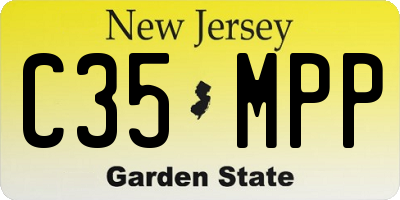 NJ license plate C35MPP
