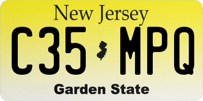 NJ license plate C35MPQ
