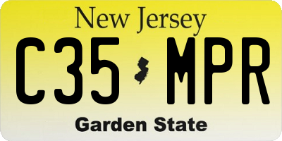 NJ license plate C35MPR
