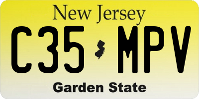 NJ license plate C35MPV