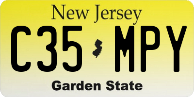 NJ license plate C35MPY