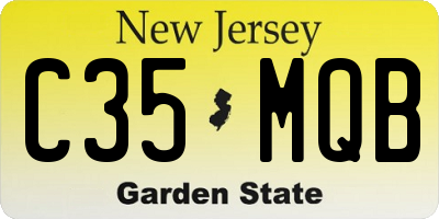 NJ license plate C35MQB
