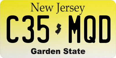 NJ license plate C35MQD