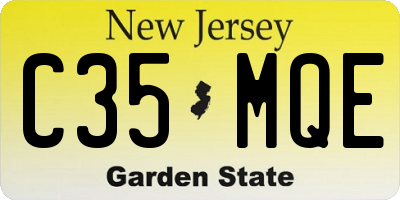 NJ license plate C35MQE