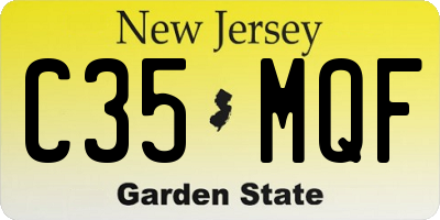 NJ license plate C35MQF