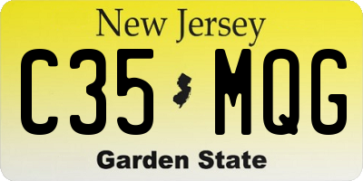 NJ license plate C35MQG