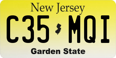 NJ license plate C35MQI