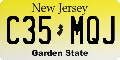 NJ license plate C35MQJ