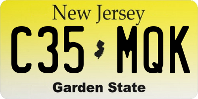 NJ license plate C35MQK