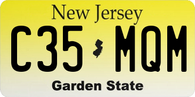 NJ license plate C35MQM