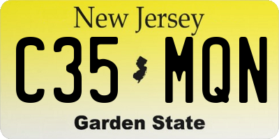 NJ license plate C35MQN