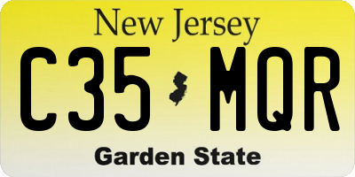 NJ license plate C35MQR