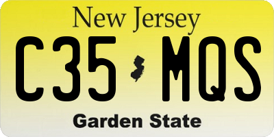 NJ license plate C35MQS