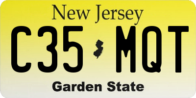 NJ license plate C35MQT