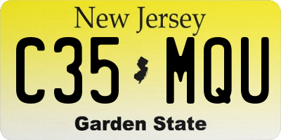 NJ license plate C35MQU
