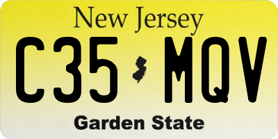 NJ license plate C35MQV