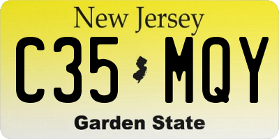 NJ license plate C35MQY