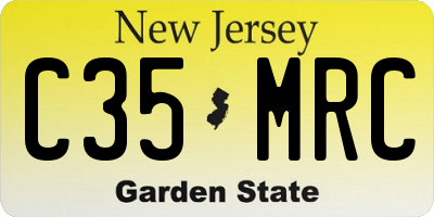 NJ license plate C35MRC