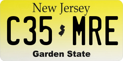 NJ license plate C35MRE